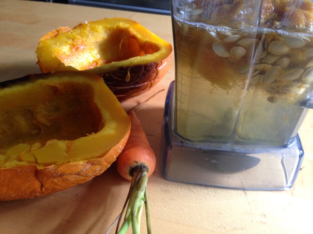 pumpkin guts in the blender